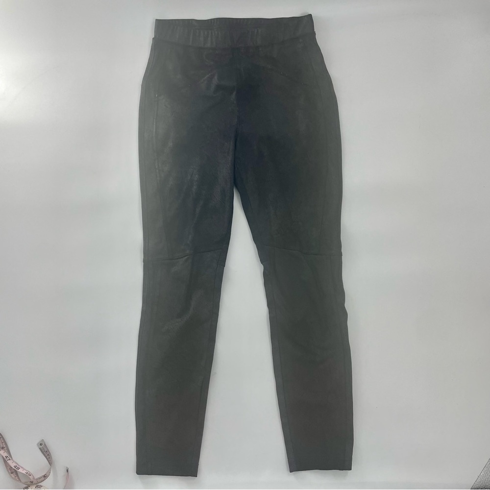 Free People‎ Carbon Vegan Suede Faux Leather Skinny Black Pants - Picture 3 of 10
